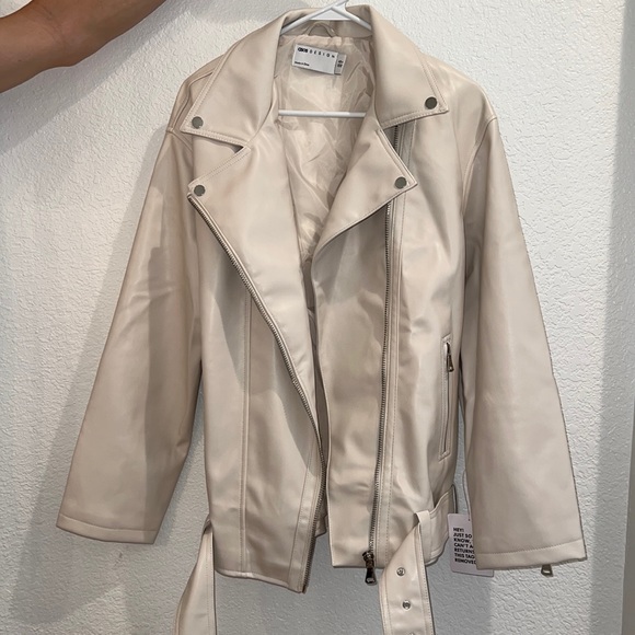 ASOS crème faux leather jacket - Picture 1 of 6